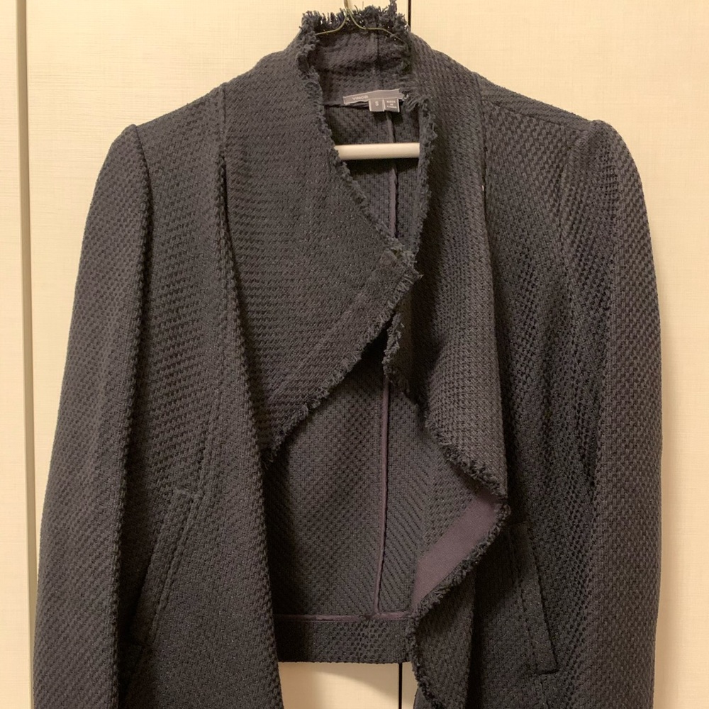 Vince cropped moto jacket in Navy size Small